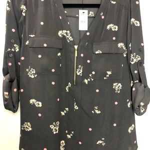 Express portofino womens zip up blouse